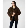Weworewhat X Premium Suede Button Front Jacket In Brown