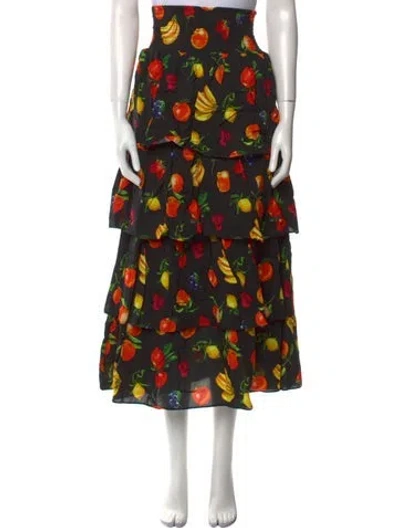 Pre-owned Weworewhat Printed Midi Length Skirt In Black