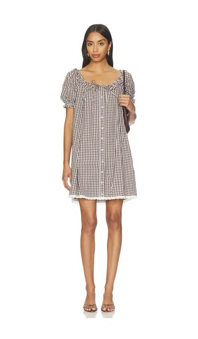 Weworewhat Puff Sleeve Button Up Mini Dress In Gray
