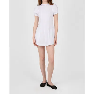 Weworewhat Puff Sleeve Peplum Mini Dress In White