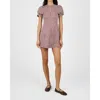 Weworewhat Puff Sleeve Peplum Mini Dress In Brown
