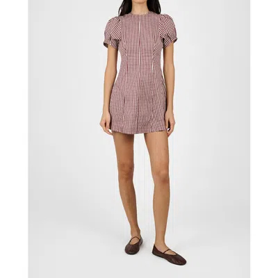 Weworewhat Puff Sleeve Peplum Mini Dress In Brown