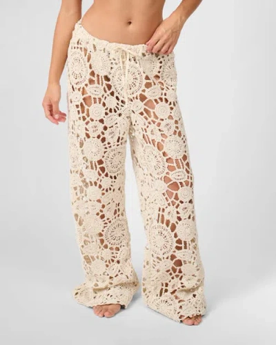 Weworewhat Pull On Crochet Pant In Neutral