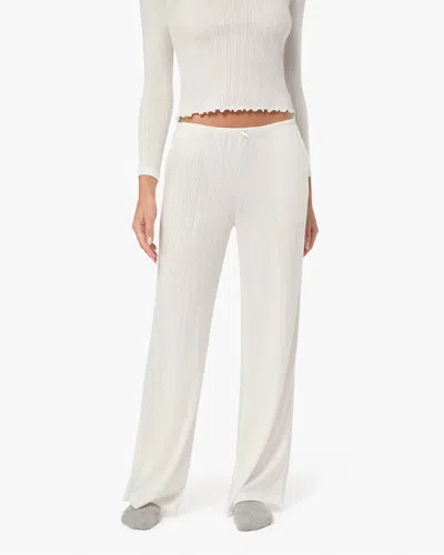 WEWOREWHAT PULL-ON POINTELLE PAJAMA PANTS IN WHITE