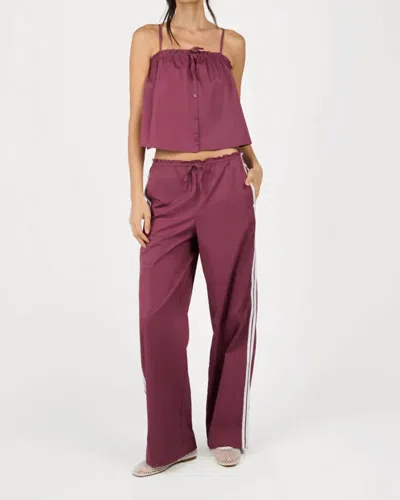 Weworewhat Pull On Ruffle Pant In Red In Purple