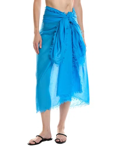 Weworewhat Raw Edge Maxi Sarong In Blue