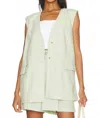 Weworewhat Relaxed Linen Vest In Fog Green In White