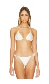 Weworewhat Rhinestone Triangle Top In Off White