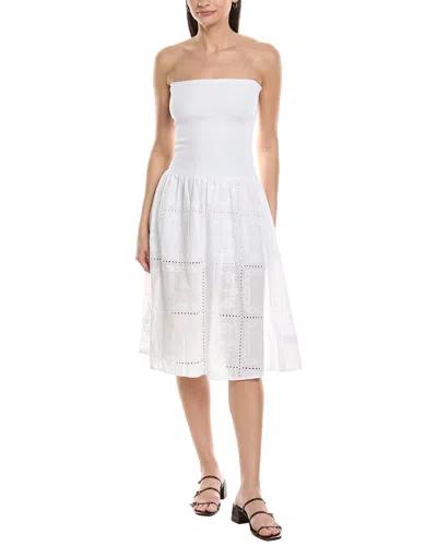 Weworewhat Ribbed Broderie Mini Dress In White