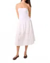 Weworewhat Ribbed Cotton Midi Dress In White In White