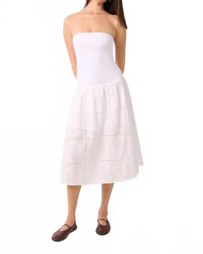 Weworewhat Ribbed Cotton Midi Dress In White