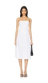 Weworewhat We Wore What Strapless Mixed Media Midi Dress In 白色