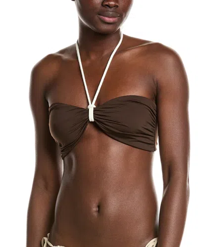 WEWOREWHAT WEWOREWHAT ROPE TIE HALTER BIKINI TOP