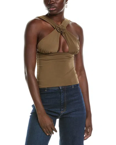 Weworewhat Rose Halter Top In Gray