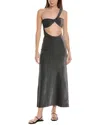 Weworewhat Ruched Asymmetrical Knit Maxi Dress In Black