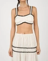 Weworewhat Ruched Crop Top In White