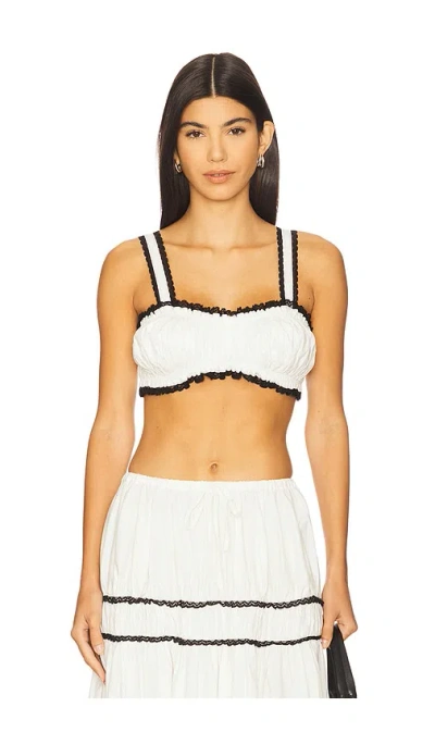Weworewhat Ruched Crop Top In White
