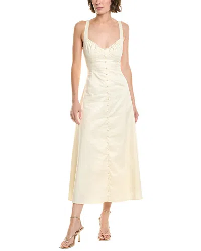 Weworewhat Ruched Cup Button Midi Dress