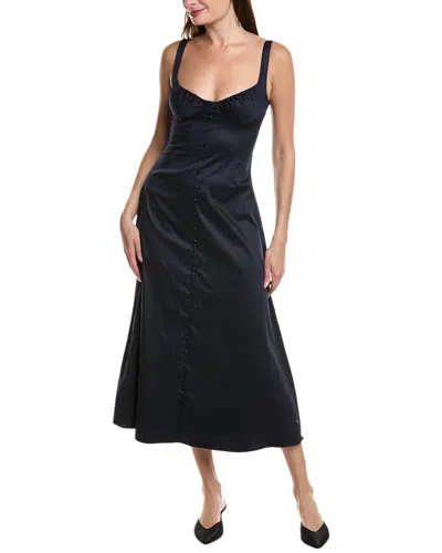 Weworewhat Ruched Cup Button Midi Dress In Black