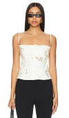 WEWOREWHAT RUCHED CUP BUTTON TANK