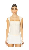 Weworewhat Ruched Cup Corset In White