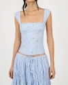 Weworewhat Ruched Cup Corset In Blue