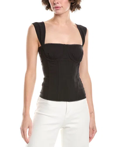 Weworewhat Ruched Cup Corset Top In Black