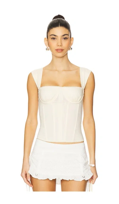 Weworewhat Ruched Cup Corset In White