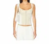 Weworewhat Ruched Cup Scoop Linen-blend Corset