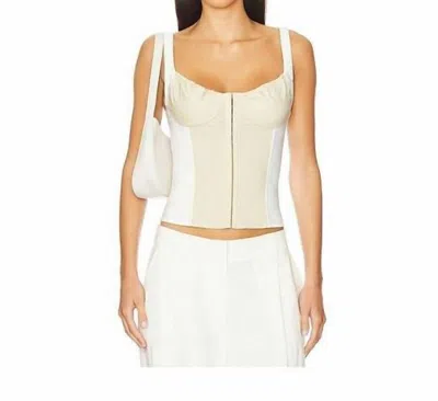 WEWOREWHAT RUCHED CUP SCOOP CORSET IN BEIGE
