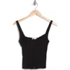 Weworewhat Ruched Cup Scoop Neck Corset In Black