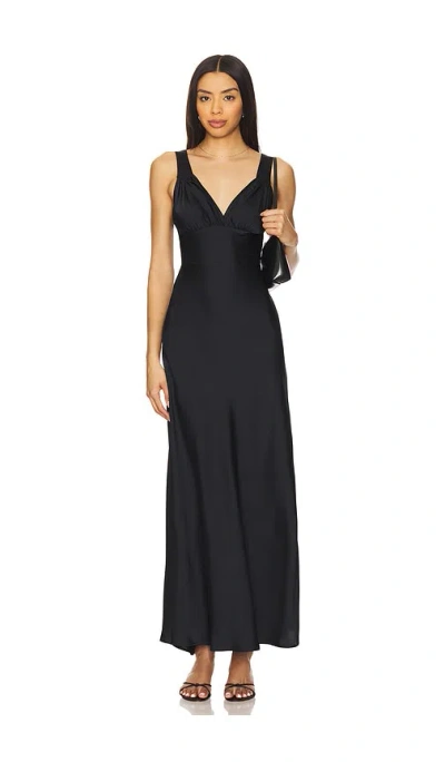 Weworewhat Ruched Cup Slip Maxi Dress In Black