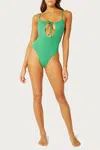 Weworewhat Ruched Cutout One Piece In Emerald In Green