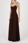 Weworewhat Ruched Front Scoop Maxi Dress In Burgundy