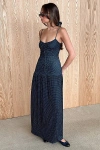 Weworewhat Ruched Front Scoop Maxi Dress In Blue