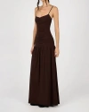 Weworewhat Ruched Front Scoop Maxi Dress In Burgundy