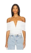 Weworewhat Ruched Off Shoulder Bodysuit In Ivory