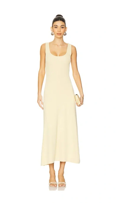 Weworewhat Ruched Strap Midi Dress In Sand