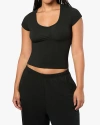 Weworewhat Ruched Tee In Black