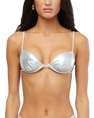 Weworewhat Ruched Underwire Top In Grey