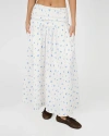 Weworewhat Ruched Waist Midi Skirt In White