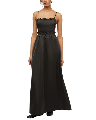 Weworewhat Ruffle Bib Maxi Dress In Black