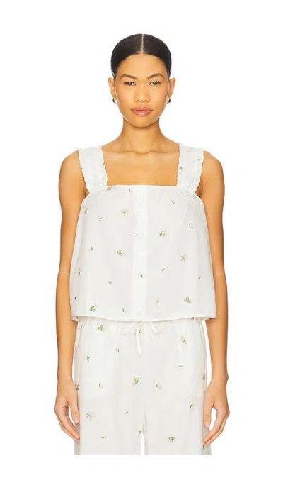 WEWOREWHAT RUFFLE BUTTON FRONT TANK