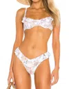 Weworewhat Ruffle Delilah Bottom In Floral Toile White In White
