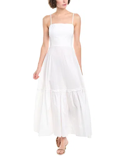 Weworewhat Ruffle Flare Midi Dress In White