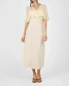 Weworewhat Ruffle Shawl Collar Maxi Dress In White