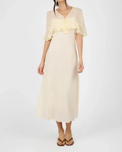 Weworewhat Ruffle Shawl Collar Maxi Dress In White