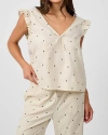 Weworewhat Ruffle Sleeve Boxy Top In Neutral