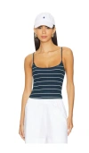 Weworewhat We Wore What Stripe Scoop Neck Cami Bodysuit In Deep Storm Multi
