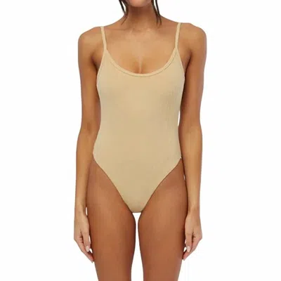 Weworewhat Scoop Cami Stripe One Piece In Bread Basket In Brown